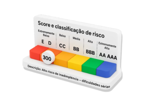 Escala de score e classificação de risco, de E a AAA